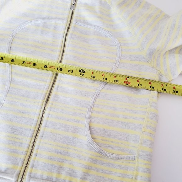 RARE! LULULEMON Striped Yellow Grey Scuba Jacket - Picture 8 of 9